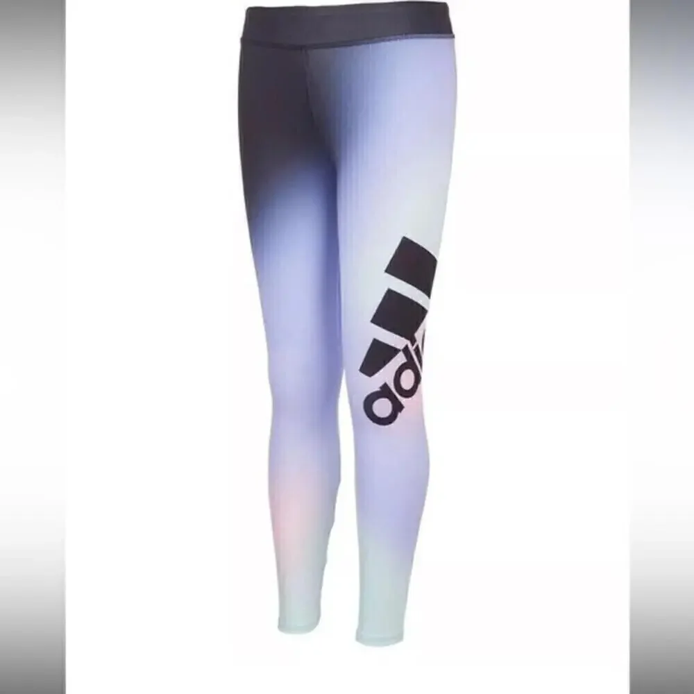 ADIDAS Little Girls AEROREADY Ombre Graphic Tight, leggings,workout pants size 4